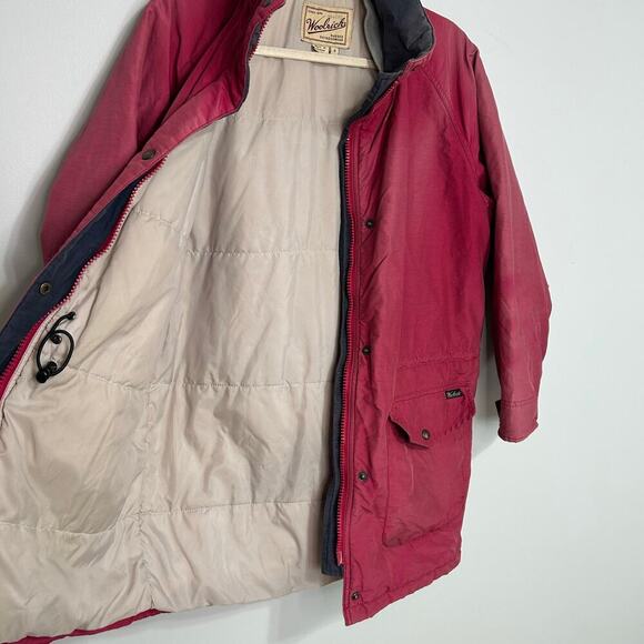 Woolrich Women's Maroon Red Chore Barn Winter Coat Full Zip Jacket Size Small - Picture 7 of 7